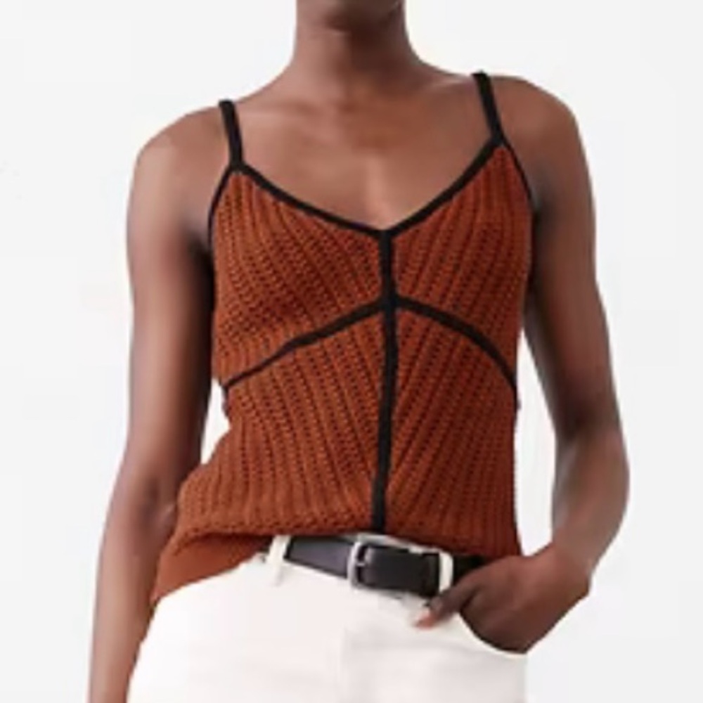 M Banana Republic Factory Strappy Patchwork Sweater Knit Cami Tank Top Umbria